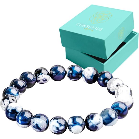 Healing & Calm Natural Orca Agate Bracelets for Women & Men, Stress Relief & Emo - Picture 1 of 7